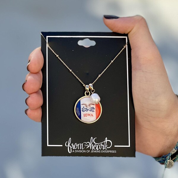 State of Iowa Diana Gold Necklace